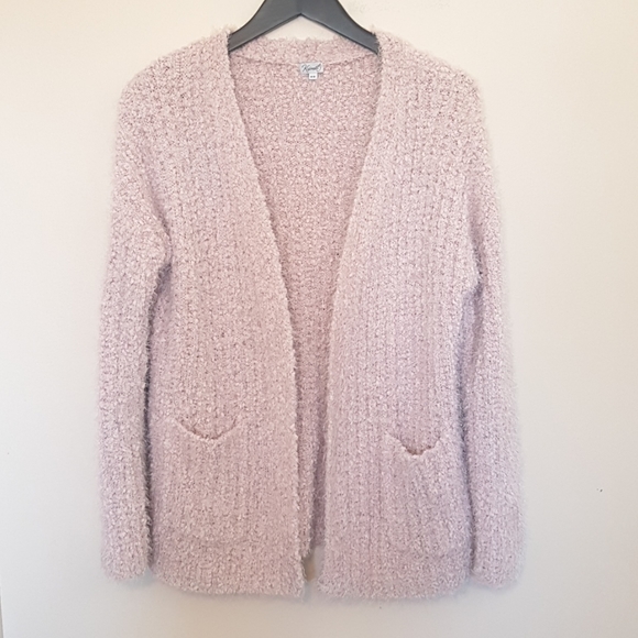 Kismet Sweaters - Lilac fuzzy knit cardigan